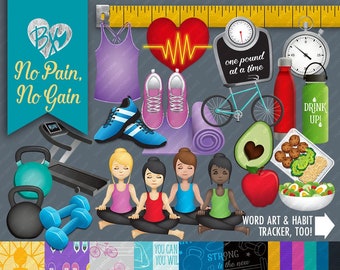 No Pain, No Gain Mini Kit (CLIPART & PAPERS)