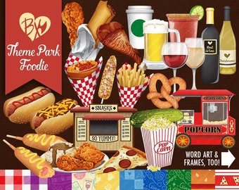 Theme Park Foodie FULL KIT (clipart & papers)