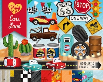 Cars Land FULL KIT (clip art & papers)