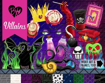 Villains FULL KIT (clipart & papers)