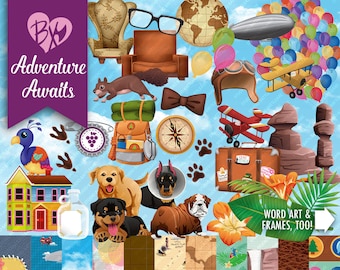Adventure Awaits FULL KIT (clipart & papers)