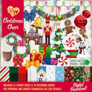 Christmas Cheer FULL KIT (clipart & papers)