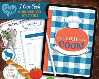 I Can Cook Digital RECIPE BOOK & STICKERS