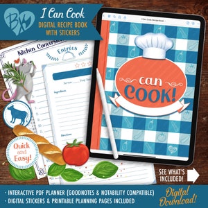 I Can Cook Digital RECIPE BOOK & STICKERS