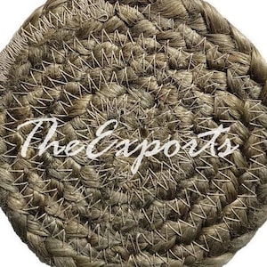 Handmade Braided Jute Coasters (Set of 6): Rustic Eco-Friendly Table Mats