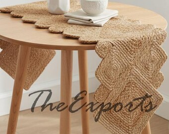 Indian Handmade Natural Jute Braided Placemat, Eco Friendly Rustic Table Mat Home Decor