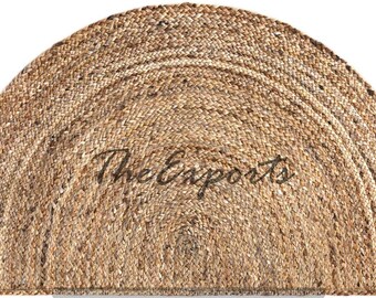Hand Braided Jute Half Moon Rug: Eco Friendly Doormat