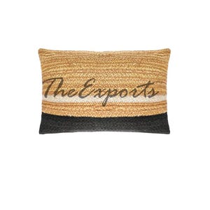 Boho Natural Braided Bohemian Jute Pillow, Living Room Decor, Outdoor Pillow Cover, Interior Decor, Rustic Cushion Cover, Custom Size Pillow