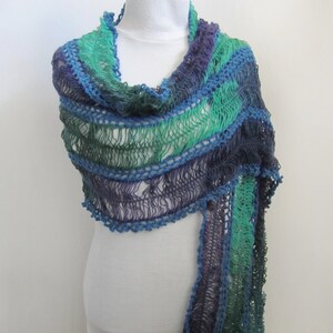Handmade Natural Wool Shawl, Unique, Hand Crocheted and Forked, Perfect Gift and Elegant Accessory for Her
