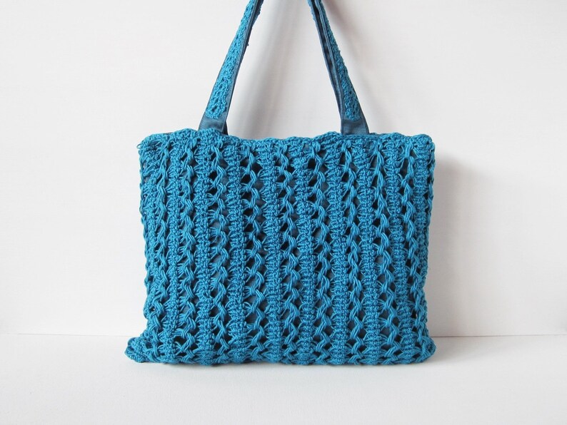 Borsa Blu In Cotone Alluncinetto Pezzo Unico Pizzo Etsy