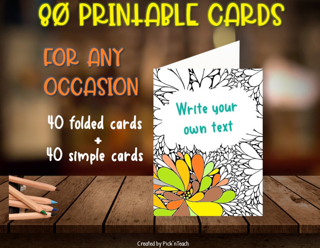Cards for Any Occasion X80 Print and Color in Pdf Birthdays Christmas