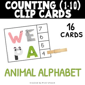 16 cartes à pince pour apprendre à compter . Montessori . Rentrée des classes Les formes chiffres de 1 à 10