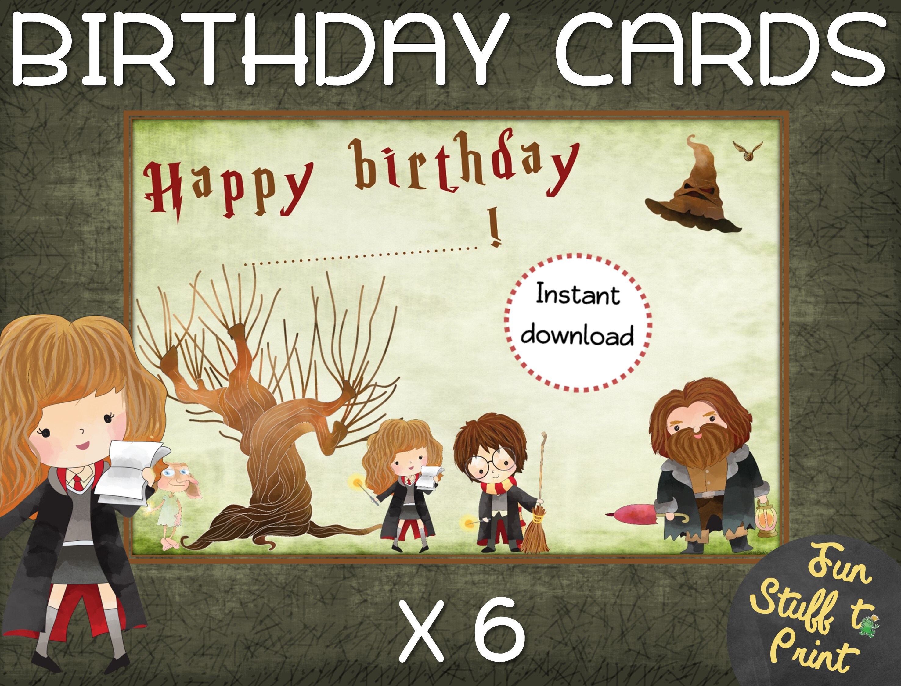 Wizard birthday card birthday party Happy birthday | Etsy