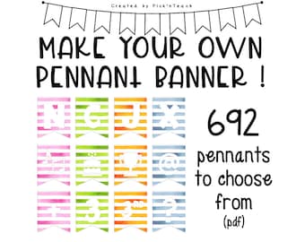 Printable Pennant Banner Templates, Celebration Banners (PDF)