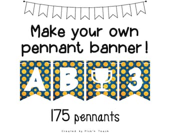 Afdrukbare sjabloon wimpelbanner, feestdecor (pdf)