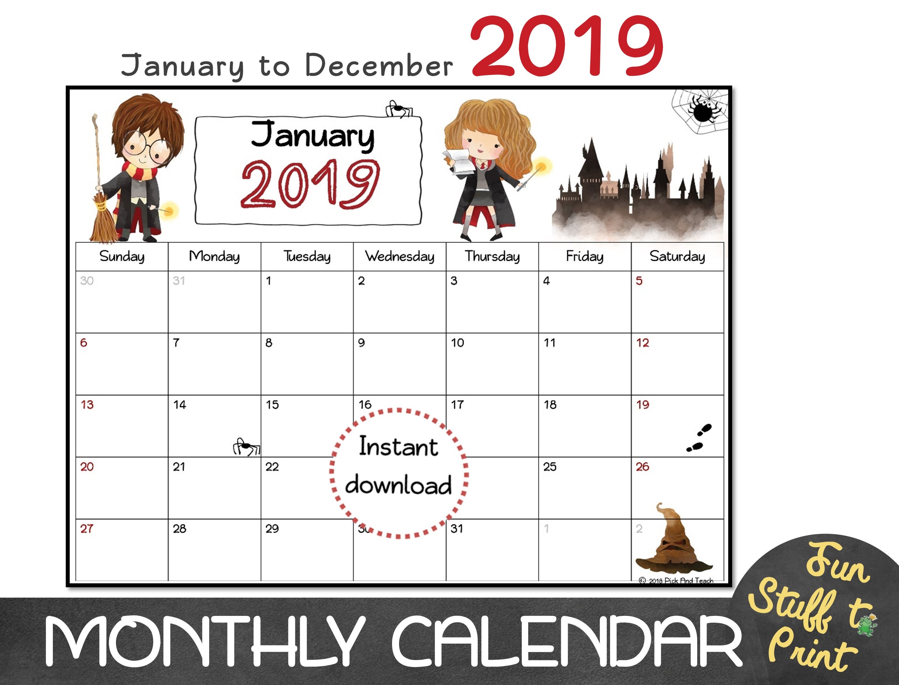 Funny Jan 2019 Calendars - FREE DOWNLOAD