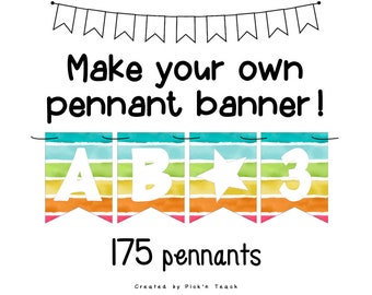 Modèles de BANNIÈRE imprimables 175 fanions pour anniversaire, anniversaire, baby shower, remise des diplômes, TOUTE célébration Rayures colorées