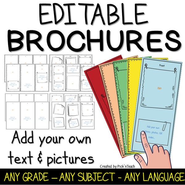 EDITABLE brochure templates Add your text, pictures, links, photos for Google Slides™