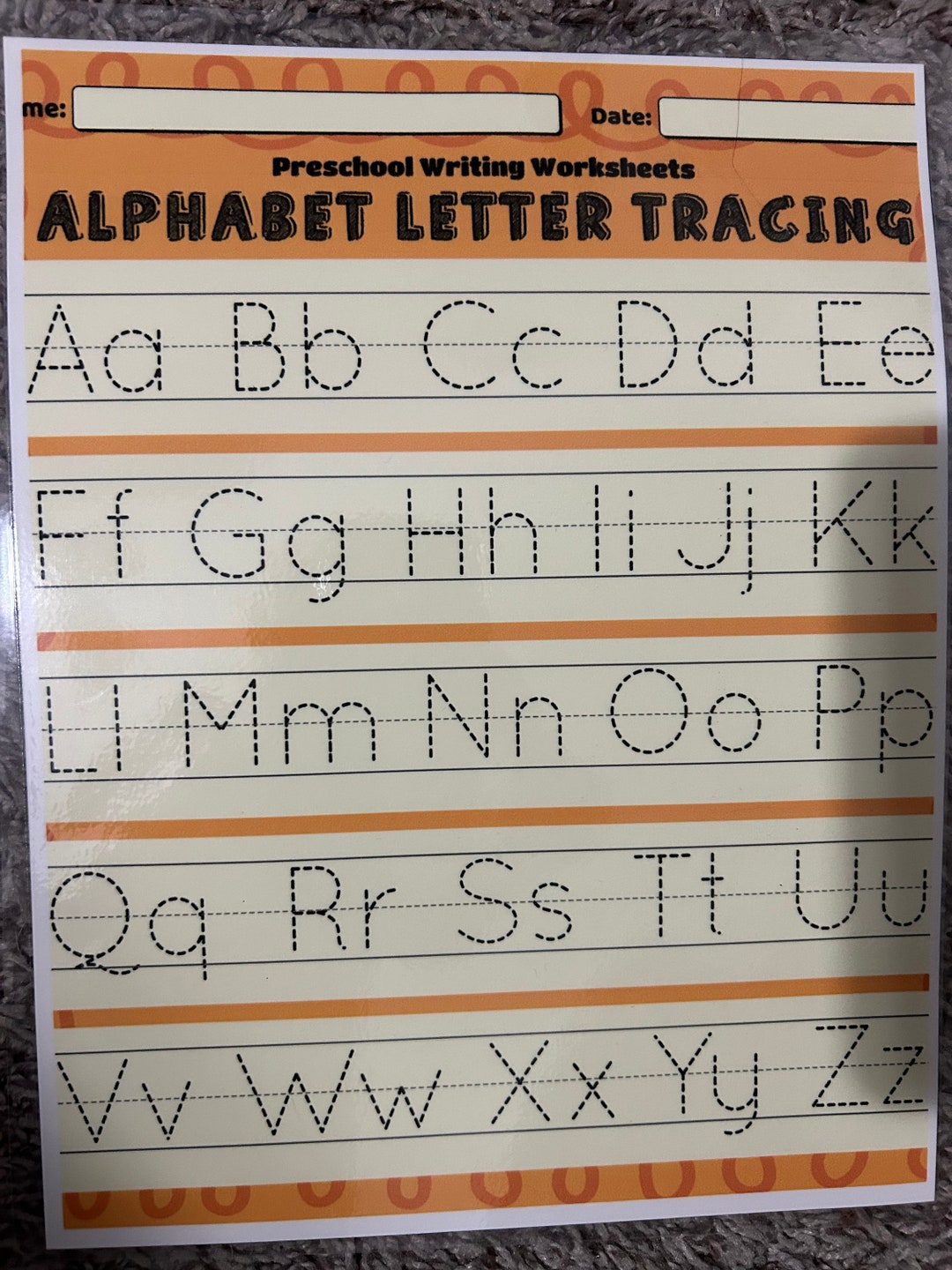 Alphabet Writing Dry Erase Sheet Etsy
