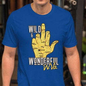 Divertido West Virginia Regalo Dedo Medio Mapa WV Souvenir Manga Corta Unisex West Virginia TShirt