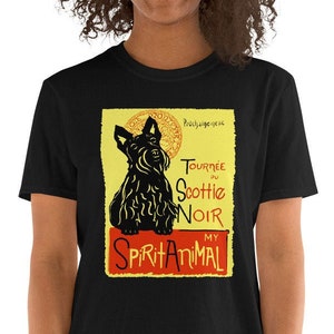 Scottie Scottish Terrier Gift Scottish Terrier Art Scottie Dog Shirt Scottie Mom Scottie Dad Scottish Terrier Lover Unisex Dog Print T-Shirt