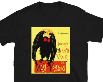 Funny Mothman Shirt Point Pleasant WV & Chicago Mothman Figure Moth Man Cryptozoology Legend Tee Crypto Gildan Short-Sleeve Unisex T-Shirt