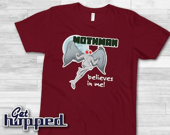 Grappig Mothman Shirt Point Aangename WV &Chicago Mothman Figuur Moth Man Cryptozoology Legend Tee Crypto Mens '/ Unisex