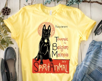 Cute Belgian Malinois Gift Belgian Malinois Art Dog Shirt Belgian Malinois Lover Mens' / Unisex Mom & Dad Dog Print T-Shirt