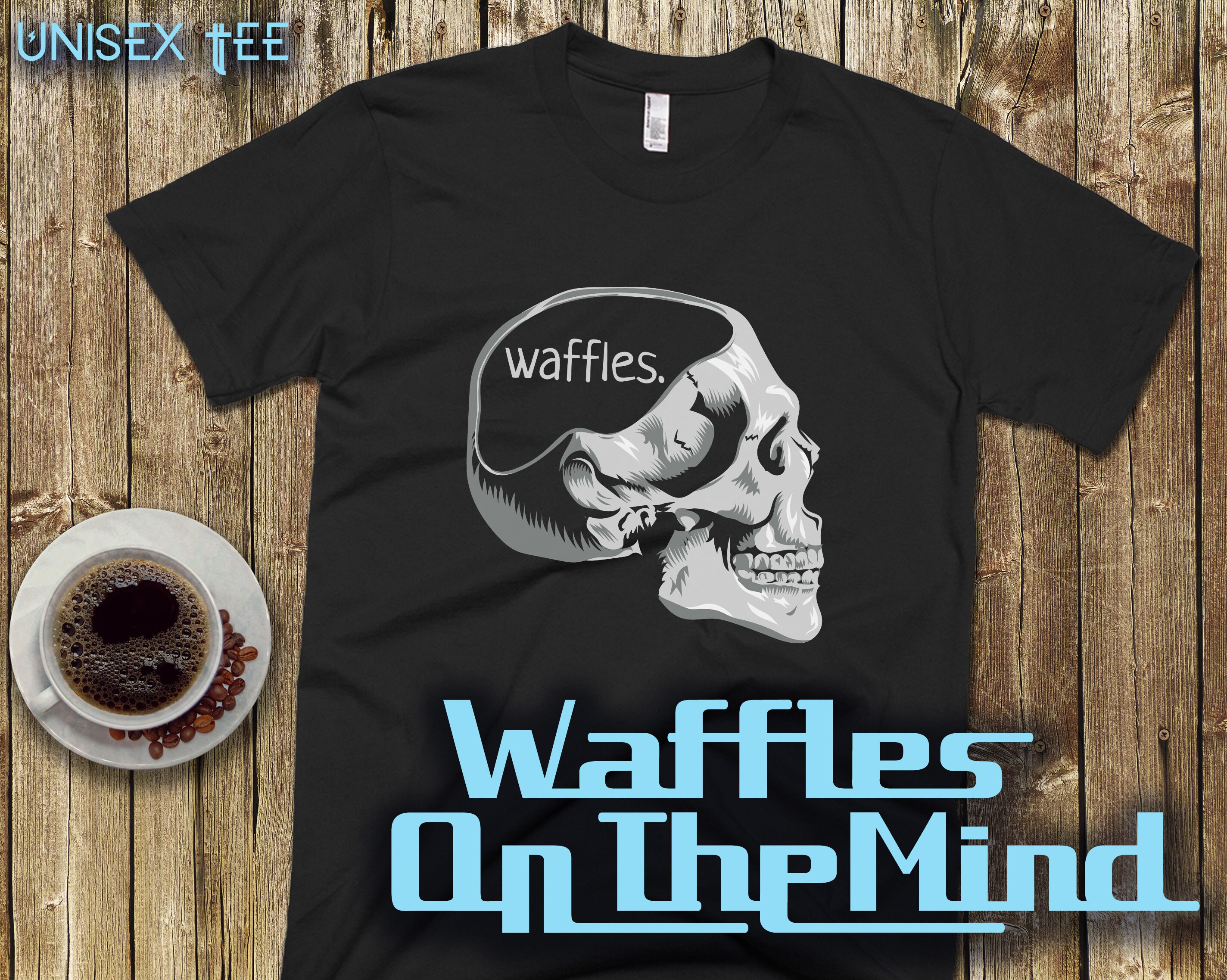 Funny Waffles Shirt Skull Mens' / Unisex Waffles on the Etsy