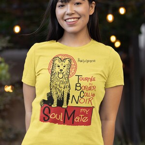 Womens Border Collie Owner Shirt Collie Art Comfortable Tee