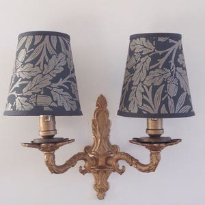 William Morris Pure Acorn - Handmade Candle Clip Lampshade for Wall Lights/Chandeliers