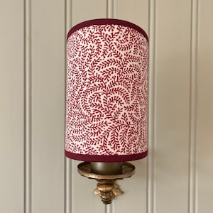 Soane Coral Pink - Handmade, Candle Clip Half Shield Lampshade for Wall Lights