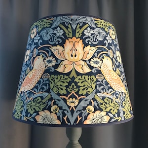 William Morris Strawberry Thief - Grande/Large Handmade Tapered Drum Lampshade Table/Floor/Ceiling