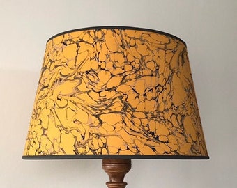 Marbled Mustard - Handmade Large Tapered Lampshade Table/Floor/Ceiling