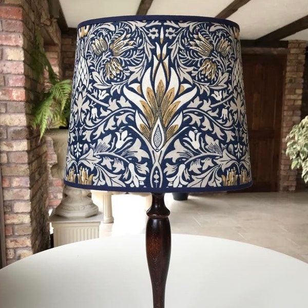 William Morris Snakeshead - Medium Handmade Oval Lampshade Table Lamp