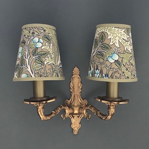 William Morris Artichoke - Small Handmade Candle Clip Lampshade for Wall Lights/Chandeliers