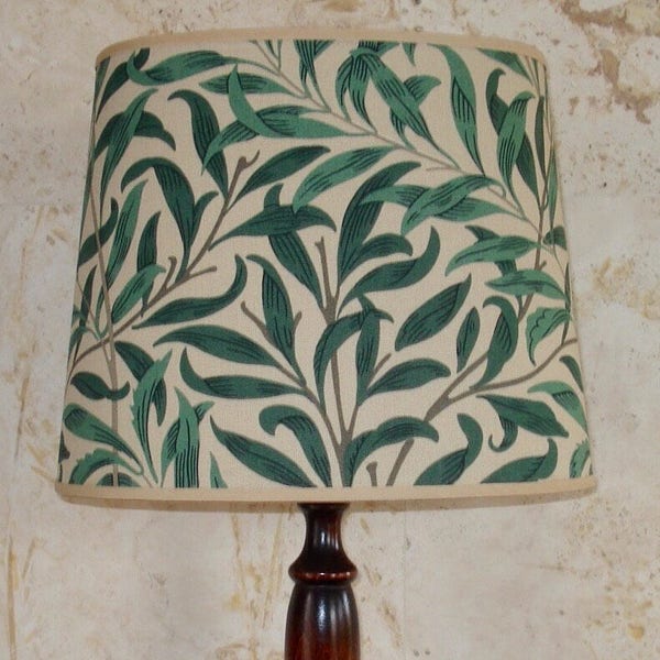 William Morris Willow Bough - Handmade Oval Lampshade Table Lamp