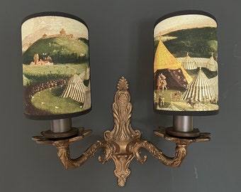 Cloth of Gold - Handgefertigter, Kerzen-Clip-Lampenschirm für Wandleuchten