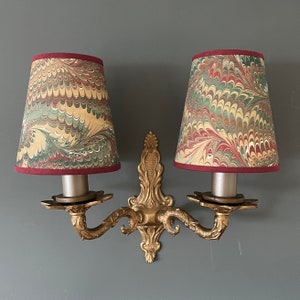 Hand Marbled Pavona - Candle Clip Lampshade Wall/Chandelier