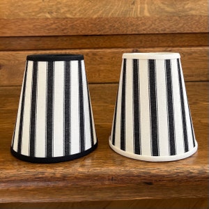 Classic Ian Mankin Black Ticking Stripe Handmade Candle Clip Lampshade for Wall Lights/Chandeliers image 4