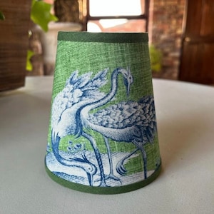 Thibaut Cheng Toile - Small Handmade Candle Clip Lampshade for Wall Lights/Chandeliers