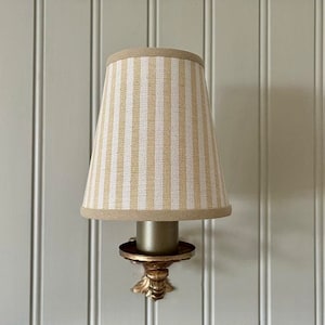 Classic French Cotton Stripe - Handmade Candle Clip Lampshade for Wall Lights/Chandeliers