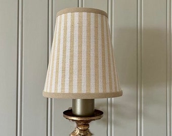 Classic French Cotton Stripe - Handmade Candle Clip Lampshade for Wall Lights/Chandeliers