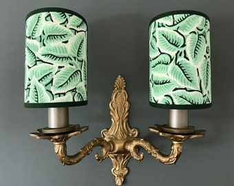 Hand Printed Chawton Leaf Half Lampshade