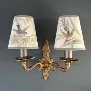 Augustine Hummingbirds - Handmade Candle Clip Lampshade Wall/Base