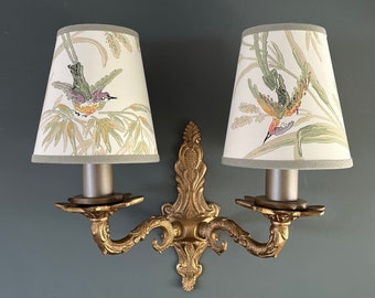 Augustine Hummingbirds - Handmade Candle Clip Lampshade Wall/Base