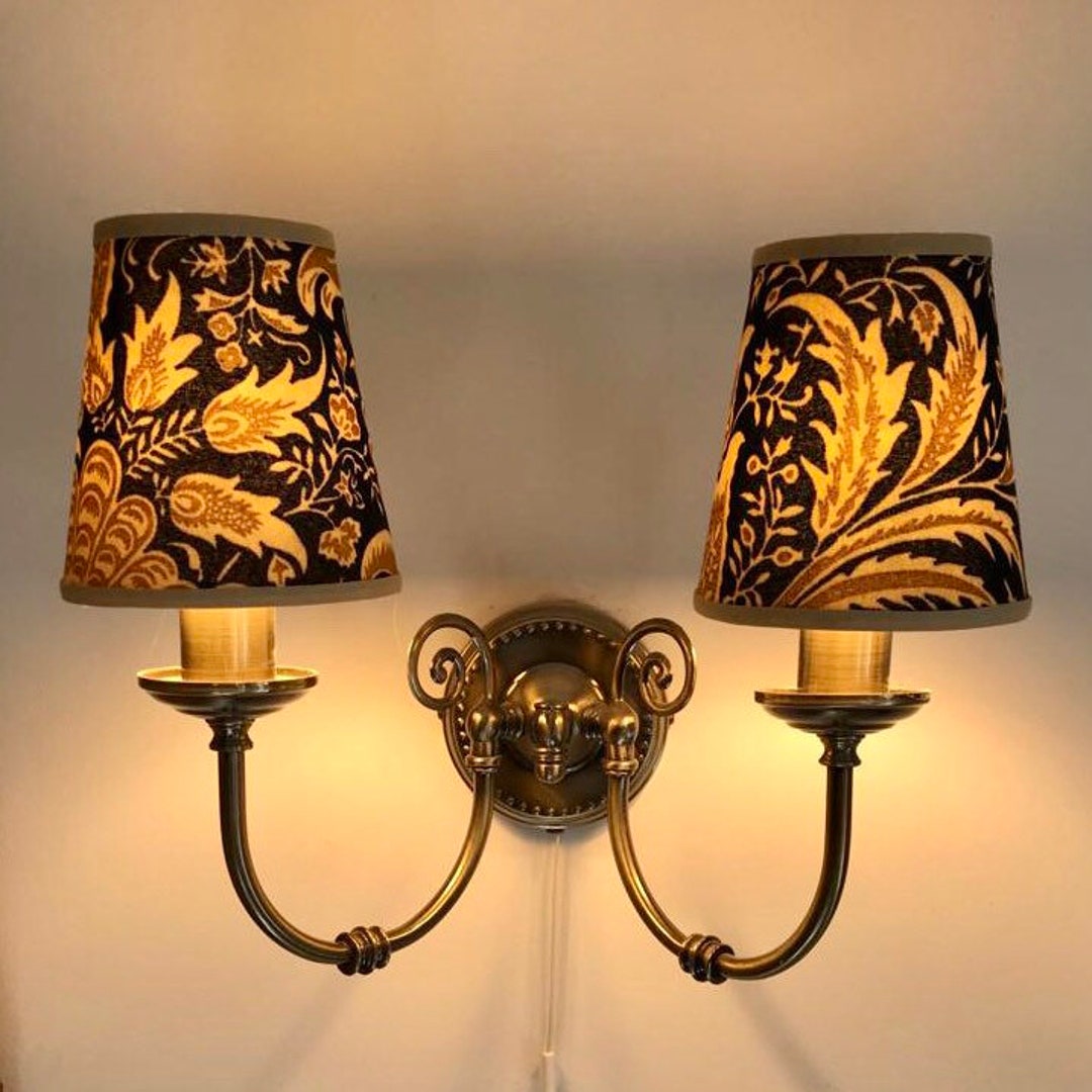 William Morris Indian Handmade Candle Clip Lampshade for Wall Lights