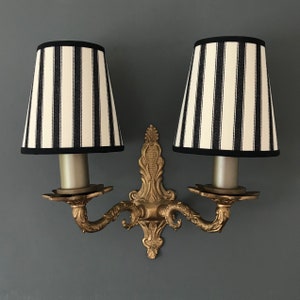 Classic Ian Mankin Black Ticking Stripe Handmade Candle Clip Lampshade for Wall Lights/Chandeliers image 1