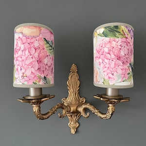 Pastel Bloom - Handmade, Candle Clip Half Shield Lampshade for Wall Lights