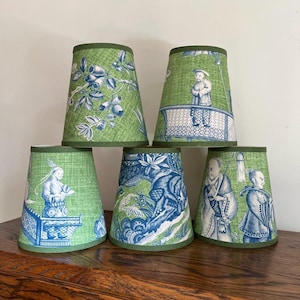 Thibaut Cheng Toile - Pantalla pequeña con pinza para velas, hecha a mano, para lámparas de pared o de araña